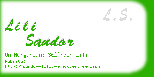 lili sandor business card